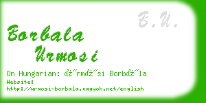 borbala urmosi business card